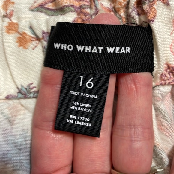 Who What Wear Linen Shorts, Coral Floral, Wide Leg, 16 - Picture 5 of 5